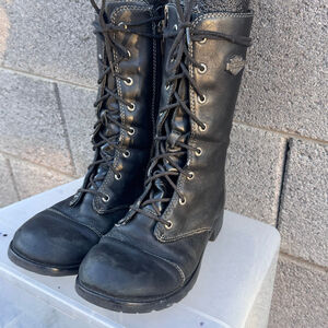 Harley-Davidson Lace Up Black motorcycle Riding Boots 8.5